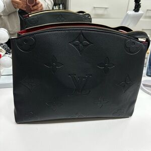 Louis Vuitton Black Embossed Monogram Cosmetic Case